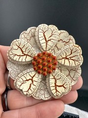 Vintage Brooch Lot Mixed Metals Flower Teacher Stone Newton College Flag