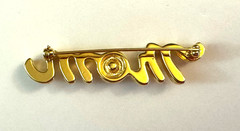 Vintage Gold Tone Clear Rhinestone MOM Brooch Pin Estate Mother’s Day Gift