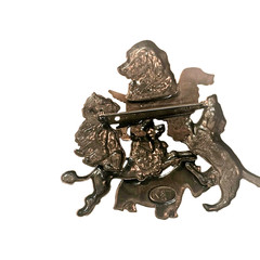 Vintage K&T – 6 Breed Dogs 2.75″ Cute Brooch Mixed Metals Copper Pewter Brass
