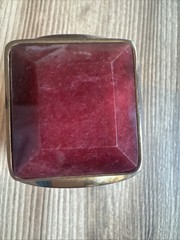 NEW Ann Taylor LOFT Gold Semi Precious Stone Cuff Bracelet Burgundy Wine Square