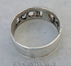 “MY LOVE” open cut 5/16″ N -S Sterling Silver Estate 0.925 BAND RING size 7.5