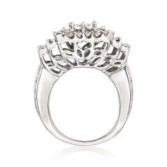Vintage 3.00 ct. t.w. Diamond Cluster Ring in 14kt White Gold. Size 5.5