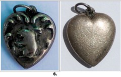 Vintage 1940s Sterling Silver Puffy Heart Charms WWII Sweetheart CHOOSE ONE