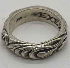 Vintage Sterling Silver EXEX Claudia Agudelo Scroll Band Ring Sz 8 9.5 Grams