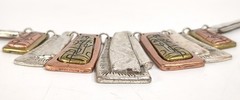 PREMIER DESIGNS Boho Tribal Copper Silver Tone Necklace Pierced Earrings Set VTG