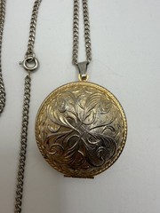 Vintage Gold Tone Round Avon “Here’s My Heart” Perfume Holder Locket Pendant