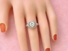 3Ct Art Deco Style Round Cut Lab Created Diamond Wedding 14K White Gold FN Ring