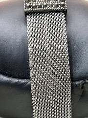 Vintage Square Marcasite Mesh Band Bracelet Magnetic Clasp 7″
