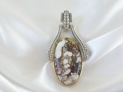 Huge Sterling Silver 925 White Horse Cable Joya Judy Crowell Enhancer Pendant