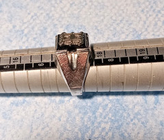 Art Deco Sterling H Monogram Initial Signet Style Ring Size 7.25