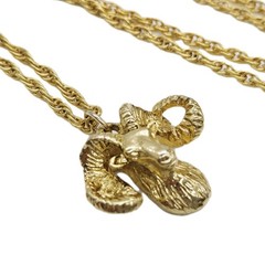 Ram Head Gold Toned Pendant Horoscope Aries on Joan Rivers Rope Necklace 28 in