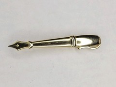 Vintage Fountain Pen Brooch Clip Gold Tone 3 1/8″ Jewelry