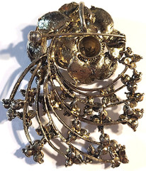 VINTAGE STUNNING AURORA BOREALIS CRYSTAL FLORAL SIGNED ROM PIN BROOCH OR PENDANT