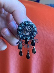 vintage norwegian Solje wedding brooch stamped 830 S.M.