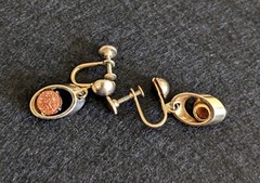 Vintage Gold Stone Jewelry Ring Is 925 All Else Gold Plate Brooch Bracelet & ER