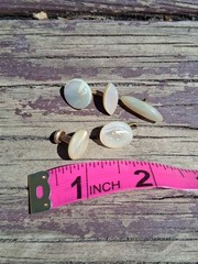 Antique 1900s Mother Of Pearl Cufflink, Stud, & Button Set