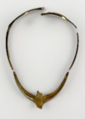 Vintage Artisan OOAK Brass and Silver Metal Torque Necklace, 17 inches