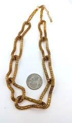 Vintage Mesh Link Necklace Lightweight Gold Tone Chain 16 Inch