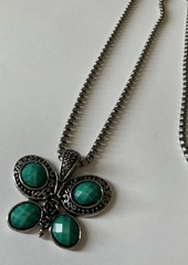 Vintage Silver-tone Butterfly Pendant Chain 24’ Pendant 1.5 X 1.5 in