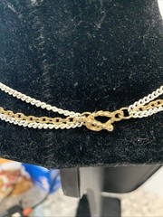 SHP EXCL Pendant Necklace Triple Strand Swan White Gold Tone Vintage Stan Home