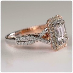 Art Deco 2Ct Emerald Cut Simulated Diamond 925 Silver Engagement Bridal Ring
