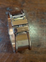 Vintage 1950s Matisse Renoir Copper & Enamel Hinged Bracelet Red White *READ*