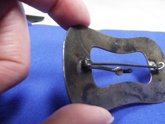 Antique Sterling Silver Sash Buckle Turned into Brooch