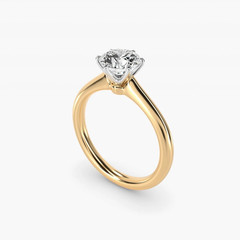 0.84CT Round Cut White Moissanite Solitaire Wedding Ring in 10K Yellow Gold FN