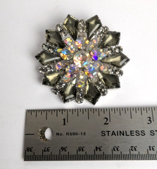 Delizza Elster Juliana Keystone Gray Kite Triangle AB Rhinestones Verified #4157