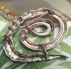 M JENT 2″ Designer Modern Style Textured Abstract Artistic Swirl Brooch Pin!