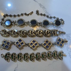 Lot 4 Vintage Thermoset Jewelry Pieces 1 Necklace 3 Bracelets