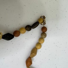 Roxsann Necklace Beaded Brown Beige Ethnic Boho Tribal Chunky Vintage 80s
