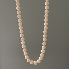 Vintage 9MM Big Genuine Real Pearl Hand Knotted 14K Yellow Gold Necklace 18″