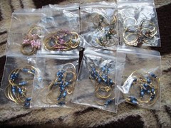 Vintage Signed KOREA Gold Tone Chain w Color Bead Station Necklaces Lot of 8
