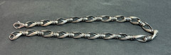 Sterling Silver Men’s Chain Modernist Necklace Twisted Links Capsule Bars 22”