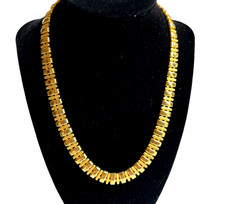 Napier Necklace Gold Tone Collar Chunky 18″ Pat 4774743 Vintage Textured Signed