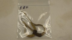 Vintage Sterling Silver 925 Earrings Dangle Hook Hoop Brass Body Wire Wrap