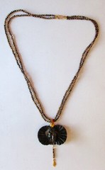 Antique Buffalo Horn Elizabethan Collared Lady & Tiger’s Eye Choker/Necklace