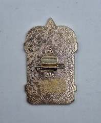 Russian Pin Gold Tone Red White Enamel Vintage VGC