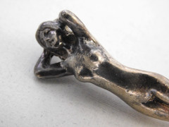 RARE Vintage 1970’s Sterling BEAUTIFUL NUDE WOMAN Pendant, 2″ tall, HAND CRAFTED