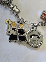 Vintage 1960s Sterling SIlver 925 Charm Bracelet Wells Beau JMS P&B 14 Charms