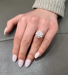 6.02ct 14k White Gold Vintage Engagement Ring Lab Grown Simulate Diamond