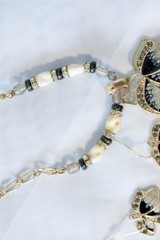 Vintage necklace Kenneth Cole set, KC zebra, Laura Ashley pendant & multi color