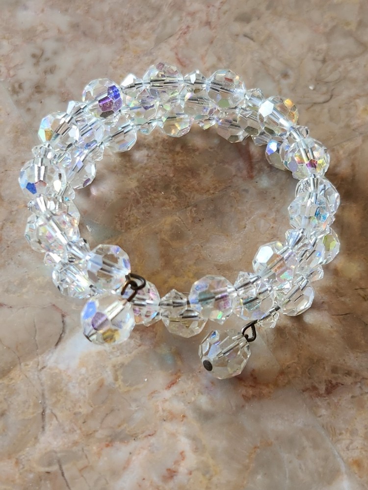 Vintage Gorgeous Amazingly Sparkly Auroa Borealis Crystals Wrap Bracelet