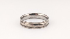 Vintage Sterling Silver Ring Plain Band Milled Edge 925 FC Size 11.75