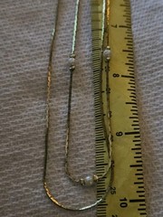 Vintage Double Strand Goldtone Necklace, Medici,around 10inch Each Side 20inch