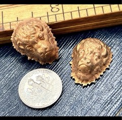 2 Pcs Vintage Brass Buffalo Head Stamping Detailed Rare Findings Artisan Crafts