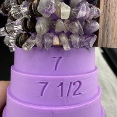 Polished Stone Bracelet Mulit-Strand Amethyst Clear Quartz Boho 7”