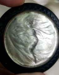 Rare Edwardian Era Gabriel Stalin Fairy Nymph Glass Sash Buckle