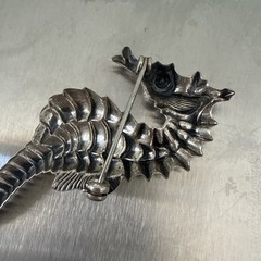 Vintage Beau Sterling Silver Seahorse Brooch Pin 2.5″ Coastal Beach Nautical